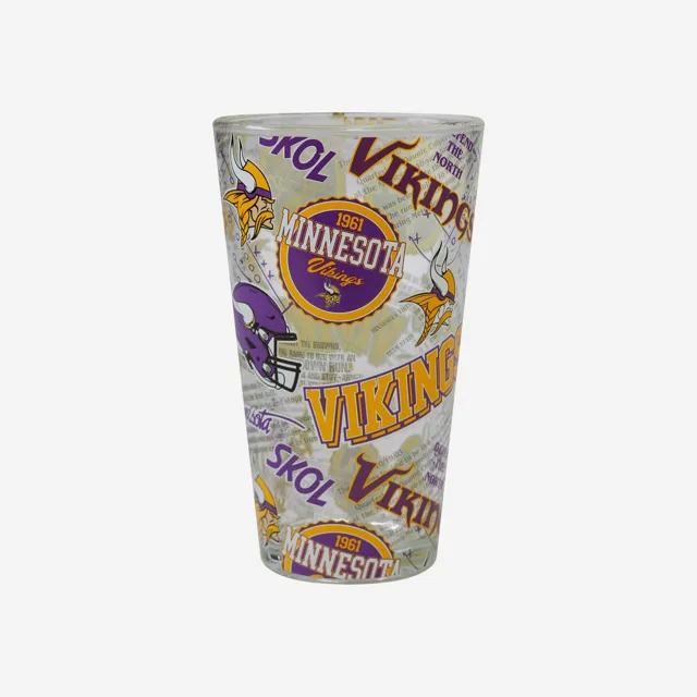 Minnesota Vikings Verre à pinte imprimé historique