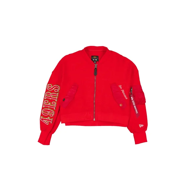 Alpha Industries x San Francisco 49ers Veste polaire courte zippée rouge pour femme