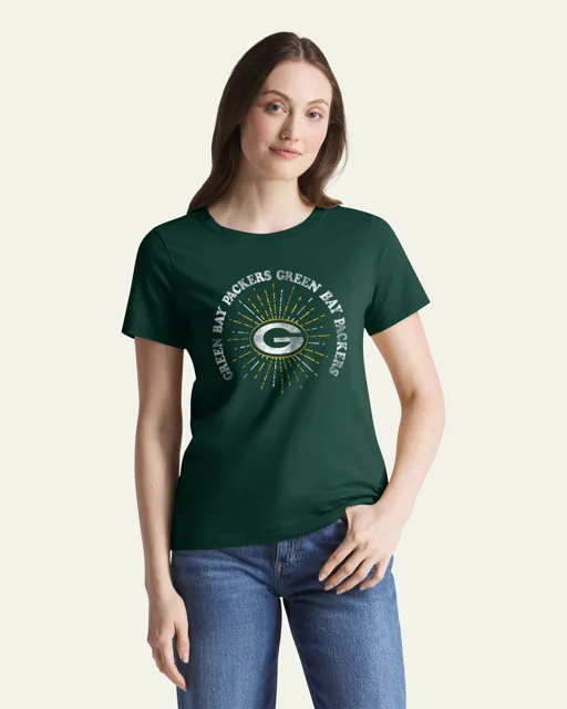 Green Bay Packers SHINE LINES '47 T-SHIRT DE TOUS LES JOURS POUR FEMMES