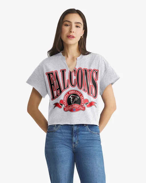 Atlanta Falcons BANNERS OUT '47 T-shirt surdimensionné à col cranté pour femmes