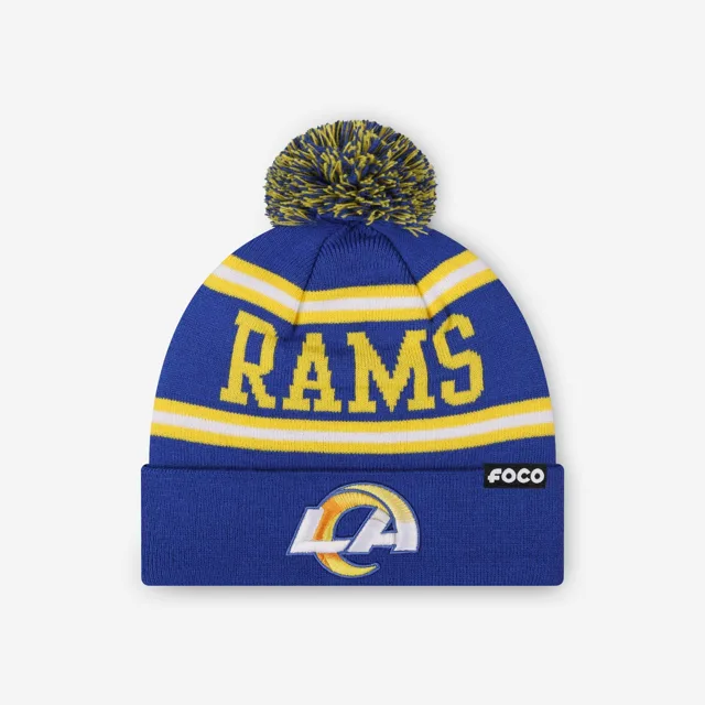 Bonnet à pompon avec logo principal Los Angeles Rams