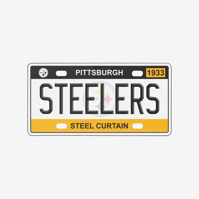 Pittsburgh Steelers Panneau mural de plaque d'immatriculation