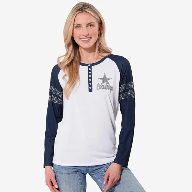 Dallas Cowboys Henley à manches longues avec strass