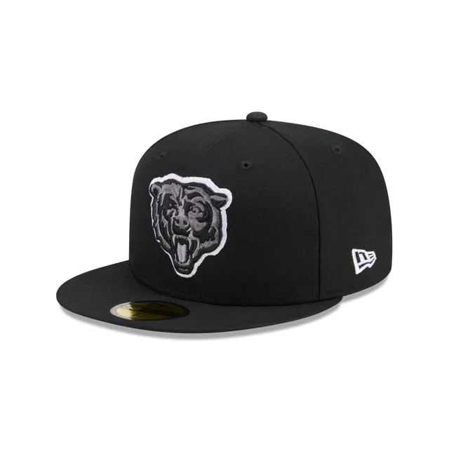 Chicago Bears Casquette ajustée Basic 59FIFTY noire et blanche
