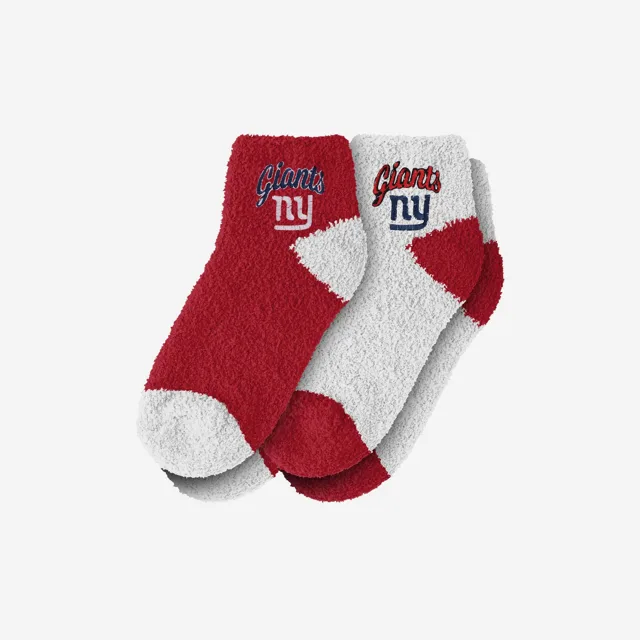 New York Giants Lot de 2 socquettes floues avec logo script pour femme