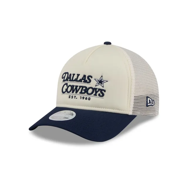 Dallas Cowboys Casquette de camionneur blanche 9FORTY M-Crown A-Frame Retro Chrome pour femmes