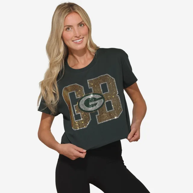 Green Bay Packers Haut court avec logo strass pour femme