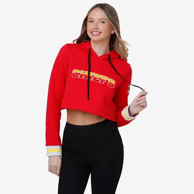Kansas City Chiefs Sweat à capuche court en chenille pour femme