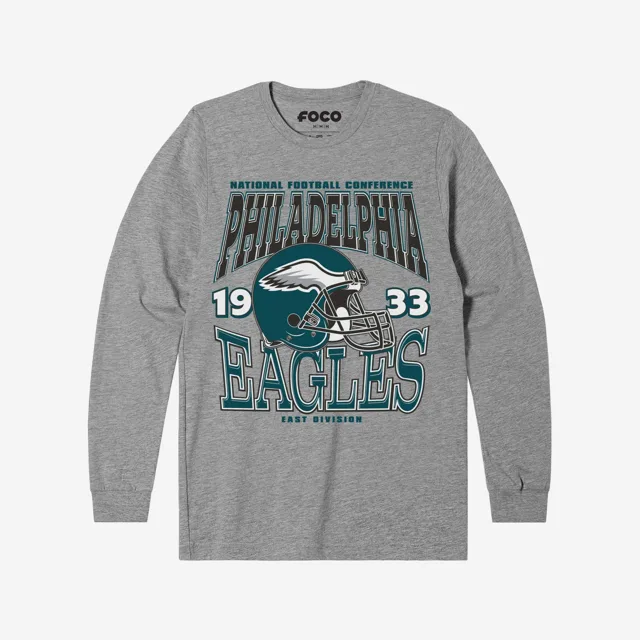 Philadelphia Eagles T-shirt à manches longues avec casque d'équipe classique