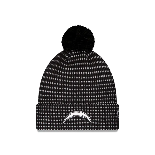 Los Angeles Chargers 2026 Sideline Bonnet en tricot à pompon noir pour temps froid