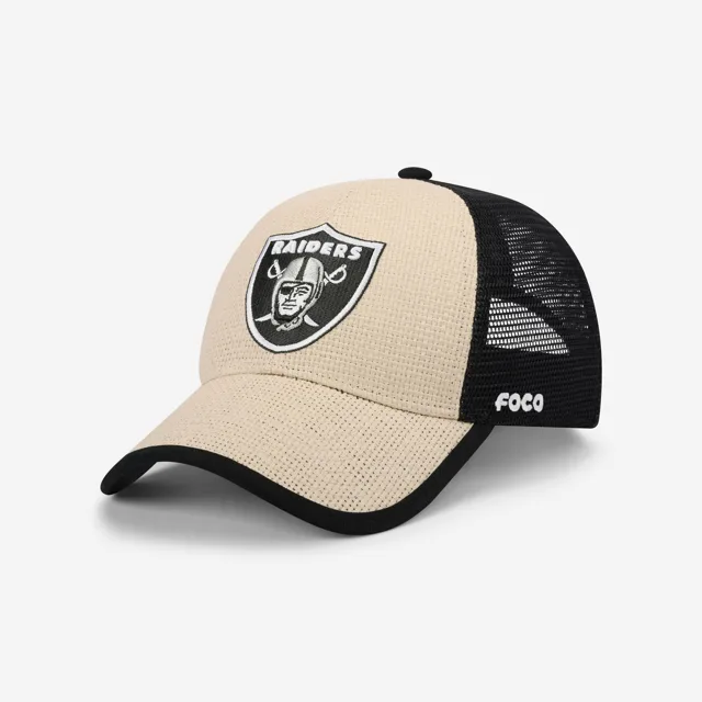 Las Vegas Raiders Casquette de camionneur décontractée en paille