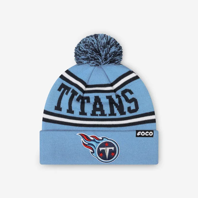 Bonnet à pompon avec logo principal Tennessee Titans