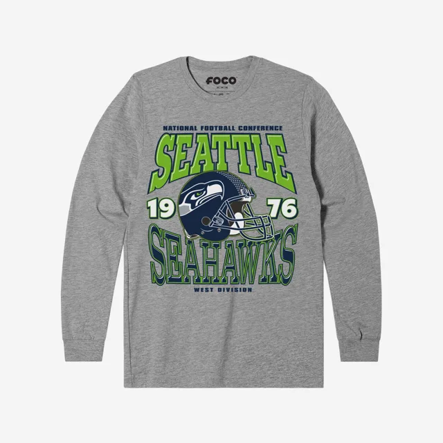 Seattle Seahawks T-shirt à manches longues avec casque d'équipe classique