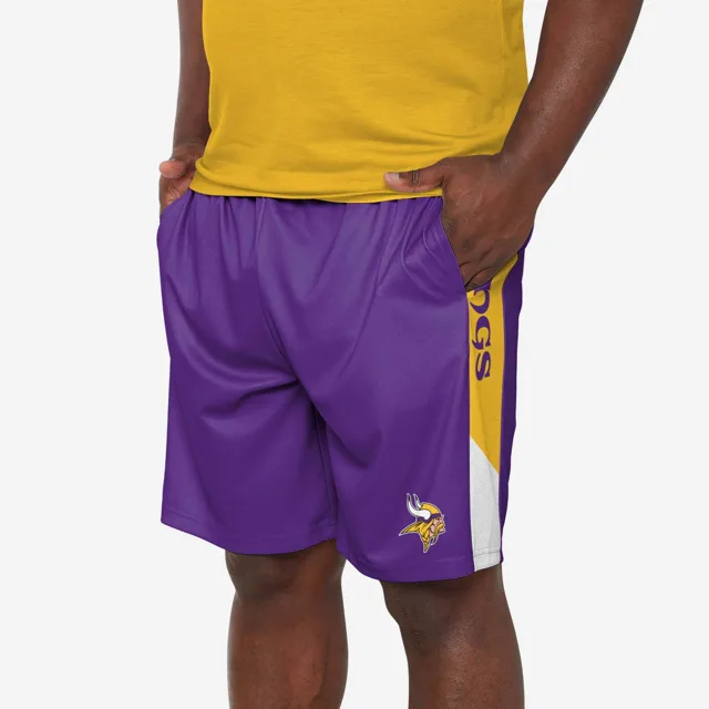 Short d'entraînement à rayures latérales Minnesota Vikings