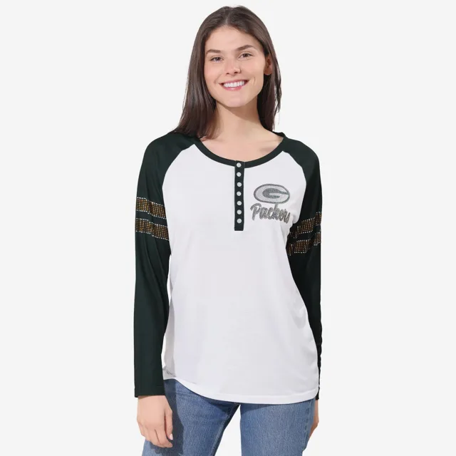 Green Bay Packers Henley à manches longues avec strass