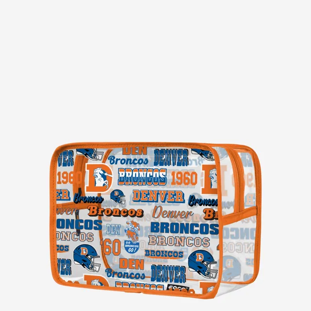Denver Broncos Répéter Trousse à maquillage transparente à imprimé rétro