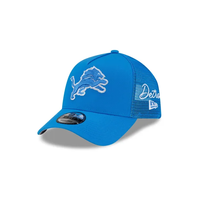 Detroit Lions Casquette de camionneur à cadre en A avec script latéral 9FORTY