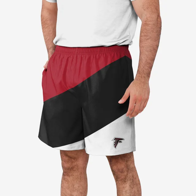 Atlanta Falcons Short d'entraînement à double doublure en duvet color block