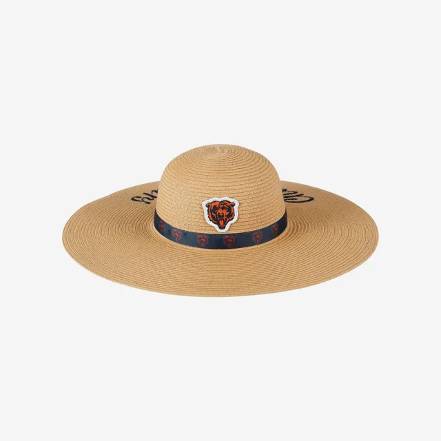 Chicago Bears Chapeau de paille de plage avec mot-symbole pour femme