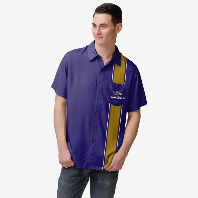 Baltimore Ravens Chemise boutonnée à rayures bowling