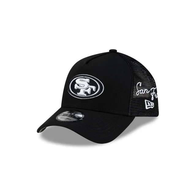 San Francisco 49ers Side Script Casquette de camionneur noire 9FORTY A-Frame