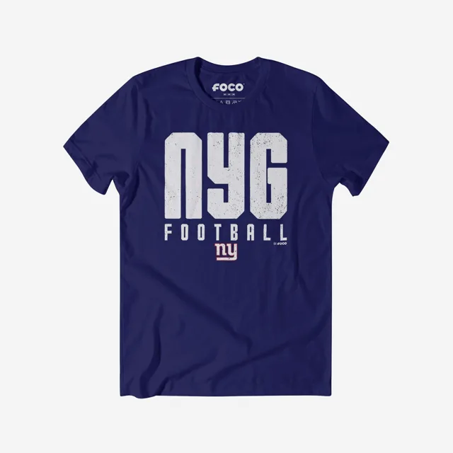 New York Giants T-shirt avec mot-symbole initial de la ville