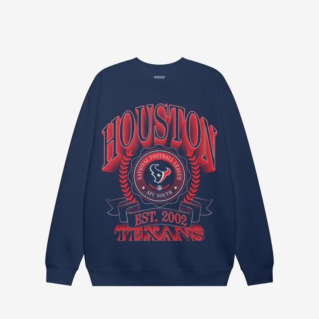 Houston Texans Sweat-shirt à col rond avec écusson de bannière