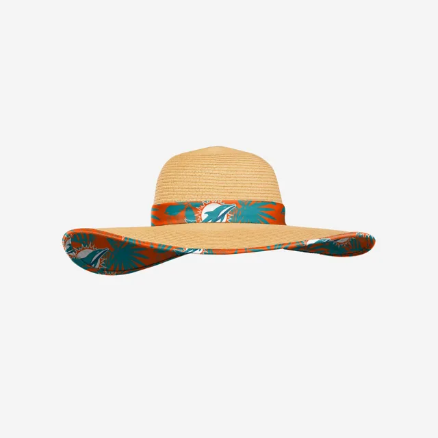 Miami Dolphins Chapeau de Paille Floral pour Femme