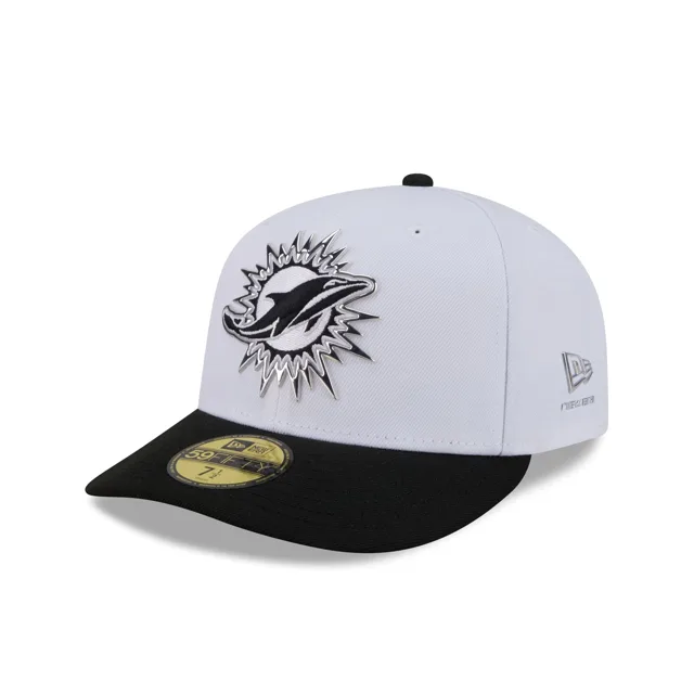 Miami Dolphins 2026 Draft Casquette ajustée 59FIFTY noire et blanche