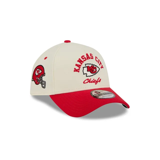 Kansas City Chiefs Casquette Snapback 9FORTY A-Frame arquée blanc chromé