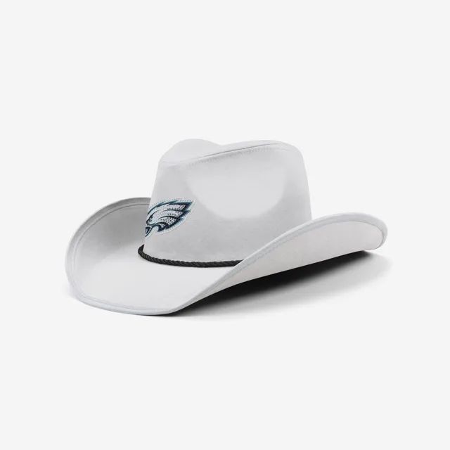 Philadelphia Eagles Chapeau de cowboy avec logo en strass blanc