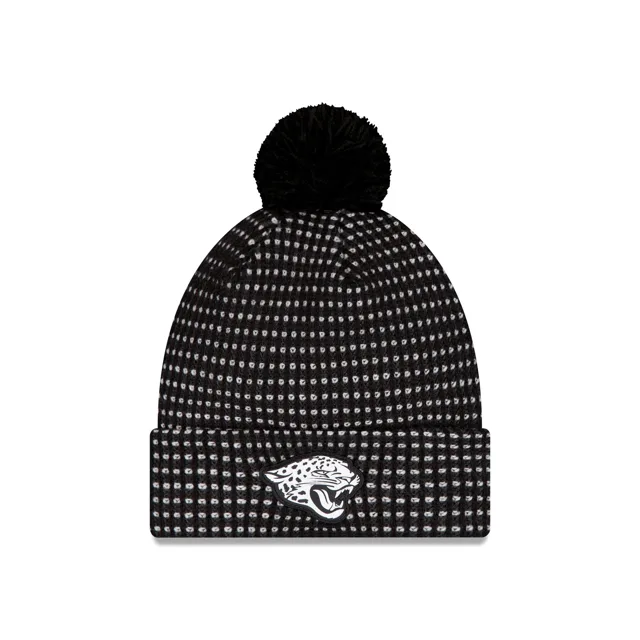 Jacksonville Jaguars 2026 Sideline Bonnet en tricot à pompon noir pour temps froid