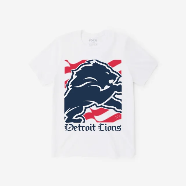 Detroit Lions T-shirt avec le mot-symbole du patrimoine américain