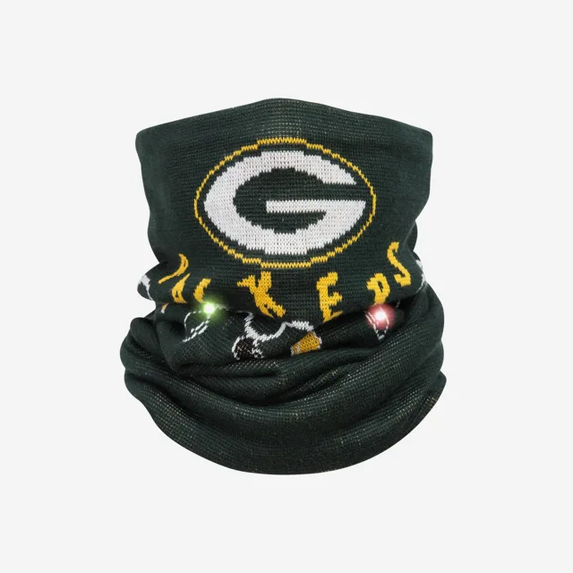 Green Bay Packers Écharpe guêtre en tricot lumineuse