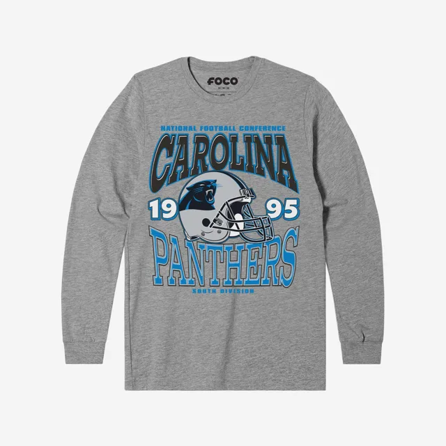 Carolina Panthers T-shirt à manches longues avec casque d'équipe classique