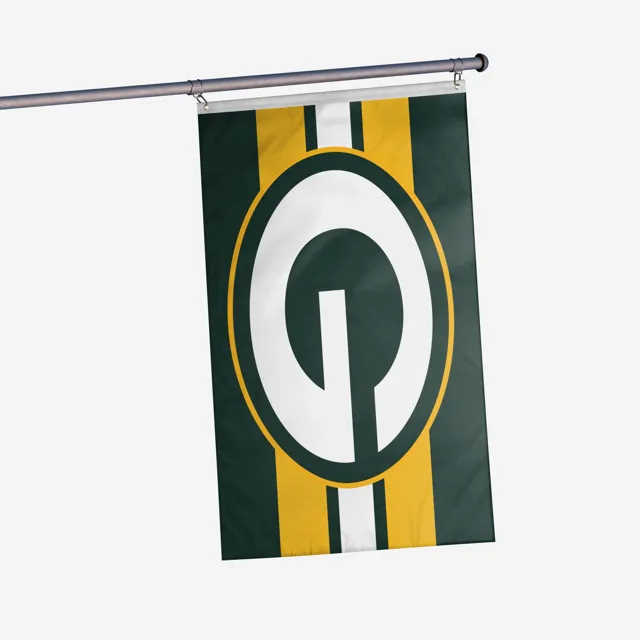 Green Bay Packers Drapeau horizontal à rayures avec grand logo