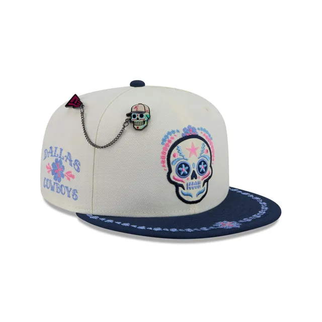 Dallas Cowboys Jour des Morts Chrome Blanc 59FIFTY Chapeau ajusté