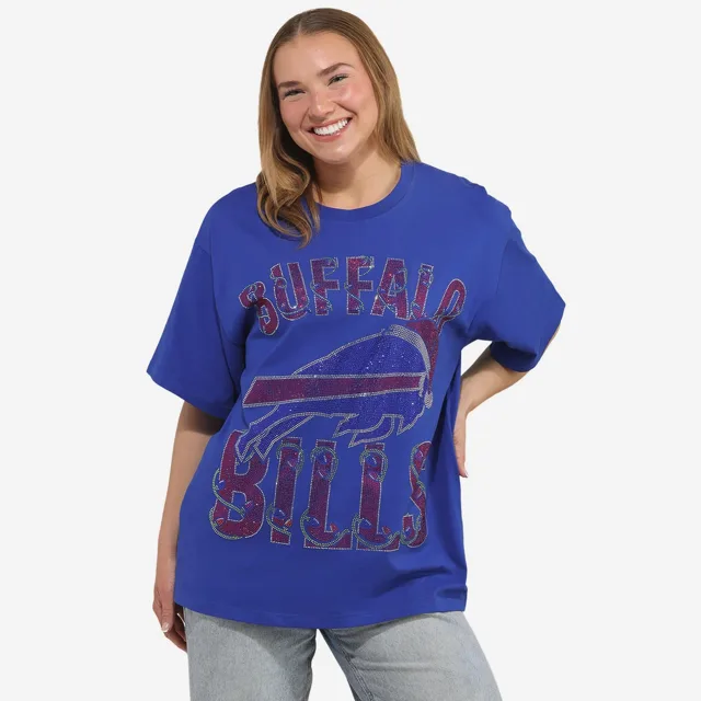 Buffalo Bills T-shirt de vacances surdimensionné avec logo strass pour femme