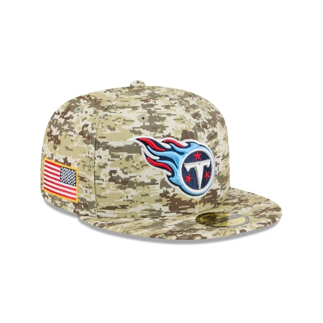 Tennessee Titans 2025 Salut au service Fan Gear 59FIFTY Chapeau ajusté