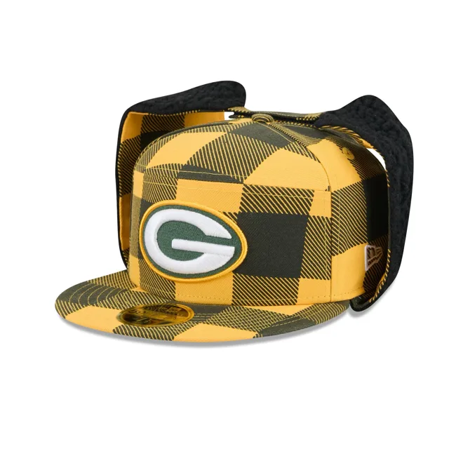 Green Bay Packers Chapeau ajusté à panneau fendu avec oreilles de chien 59FIFTY