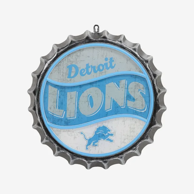 Detroit Lions Panneau mural rétroéclairé au néon LED pour bouchon de bouteille