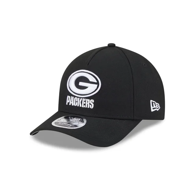 Green Bay Packers Casquette Snapback 9FORTY M-Crown A-Frame noire et blanche