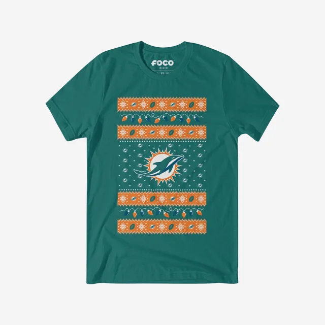Miami Dolphins T-shirt pull lumières de Noël