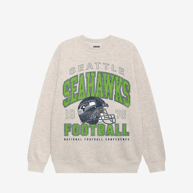 Sweat-shirt universitaire à col rond Seattle Seahawks