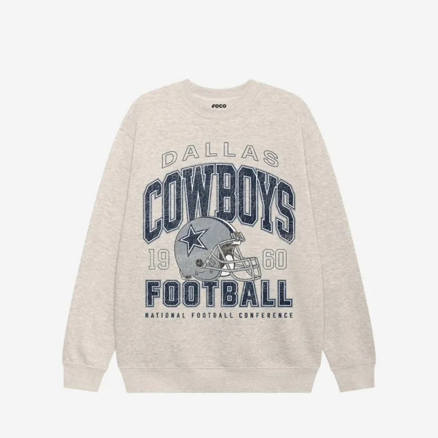 Sweat-shirt universitaire à col rond Dallas Cowboys