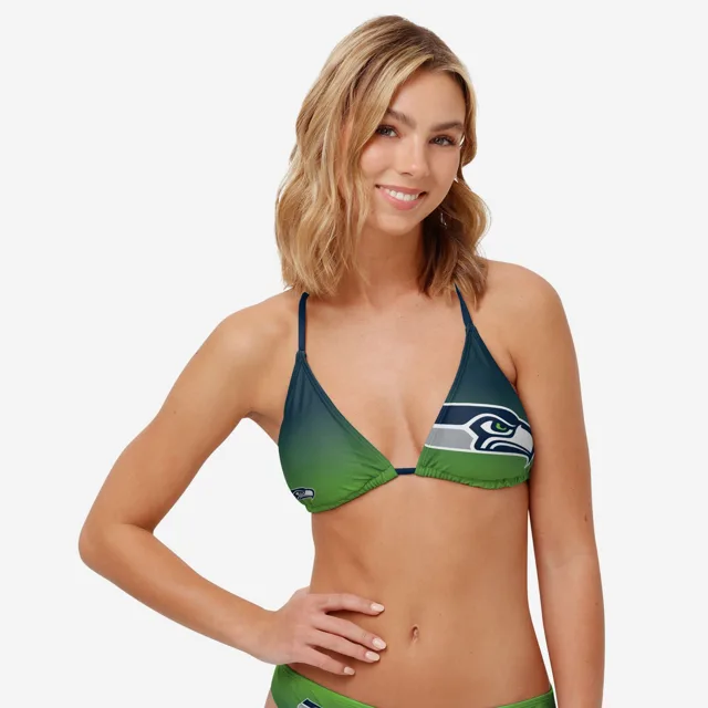 Seattle Seahawks Haut de bikini dégradé à grand logo pour femme