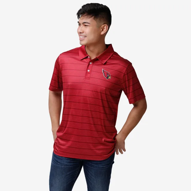 Polo rayé en polyester Arizona Cardinals