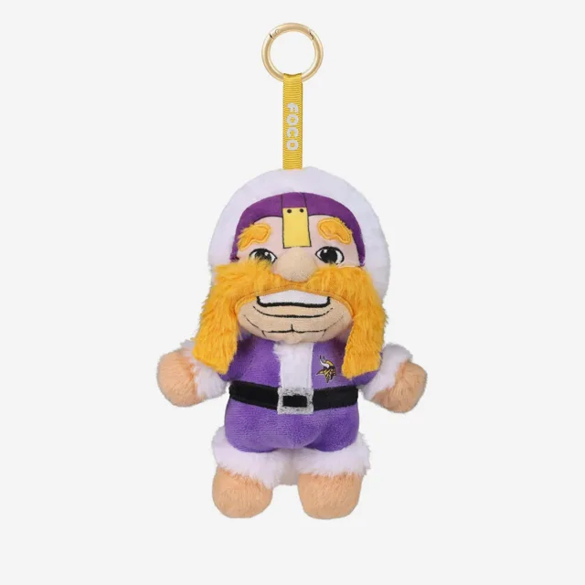 Minnesota Vikings Porte-clés en peluche mascotte Père Noël avec breloque pour sac