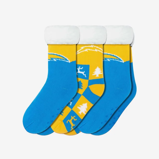 Los Angeles Chargers Lot de 3 paires de chaussettes pantoufles Fan Footy pour femmes