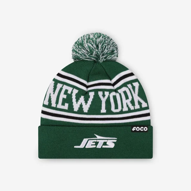 Bonnet à pompon avec logo principal New York Jets
